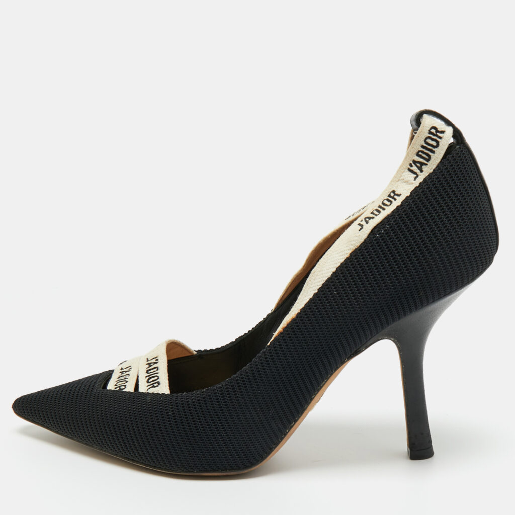 Dior Black Knit Fabric J'Adior Pumps Size 38.5 Dior Black Knit Fabric J'Adior Pumps Size 38.5