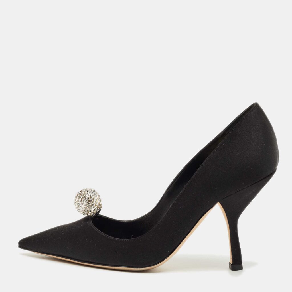 Dior Black Satin Comete Pointed Toe Pumps Size 37.5 Dior Black Satin Comete Pointed Toe Pumps Size 37.5