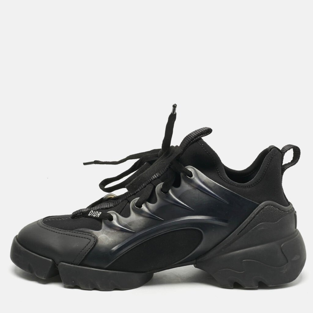 Dior Black Neoprene and PVC D-Connect Low Top Sneakers Size 36 Dior Black Neoprene and PVC D-Connect Low Top Sneakers Size 36