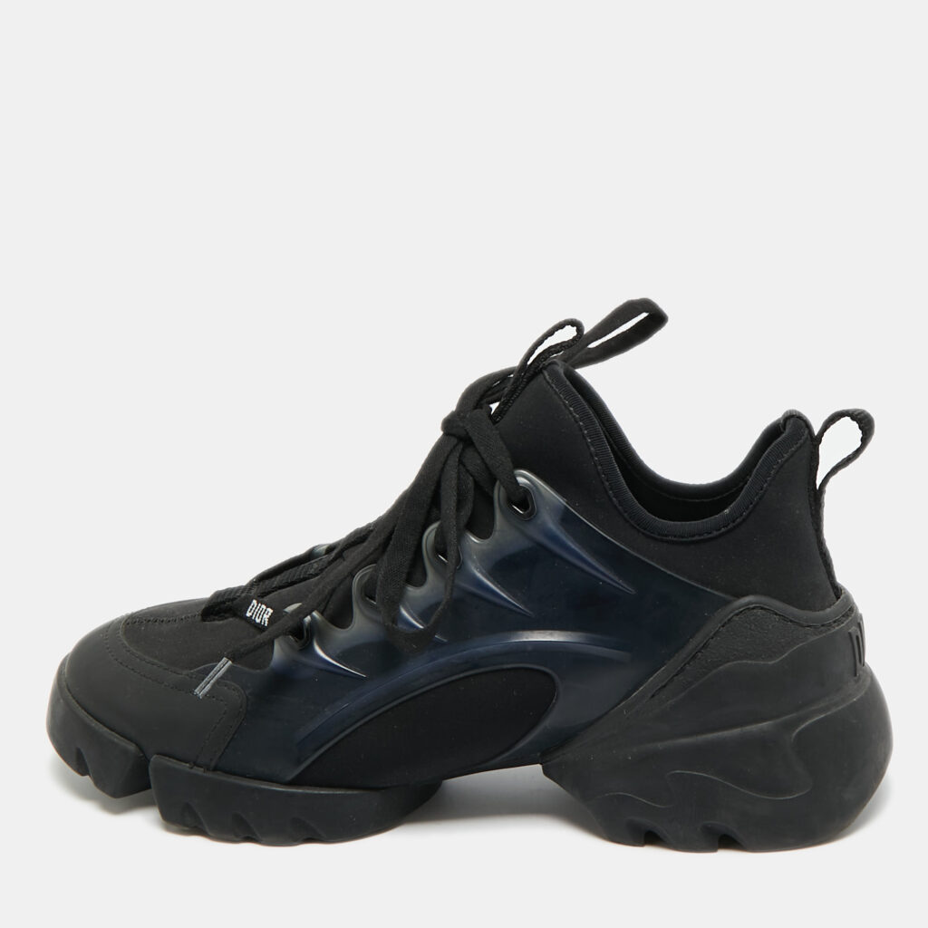 Dior Black Fabric and PVC D-Connect Low Top Sneakers Size 35 Dior Black Fabric and PVC D-Connect Low Top Sneakers Size 35