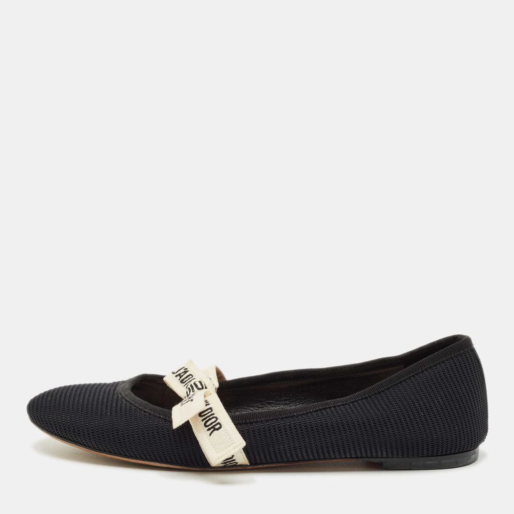 Dior Black Canvas Miss jadior Ballet Flats Size 38.5 Dior Black Canvas Miss jadior Ballet Flats Size 38.5