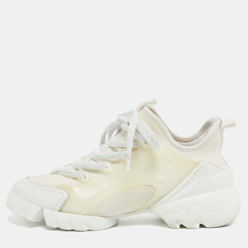 Dior White PVC and Fabric D-Connect Sneakers Size 35 Dior White PVC and Fabric D-Connect Sneakers Size 35
