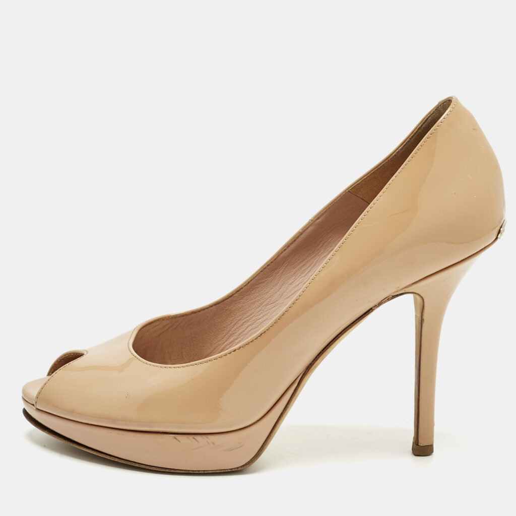 Dior Beige Patent Leather Miss Dior Pumps Size 38
