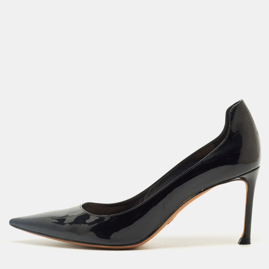 Christian Dior Black Patent Leather Pointed Toe Pumps Size 38.5