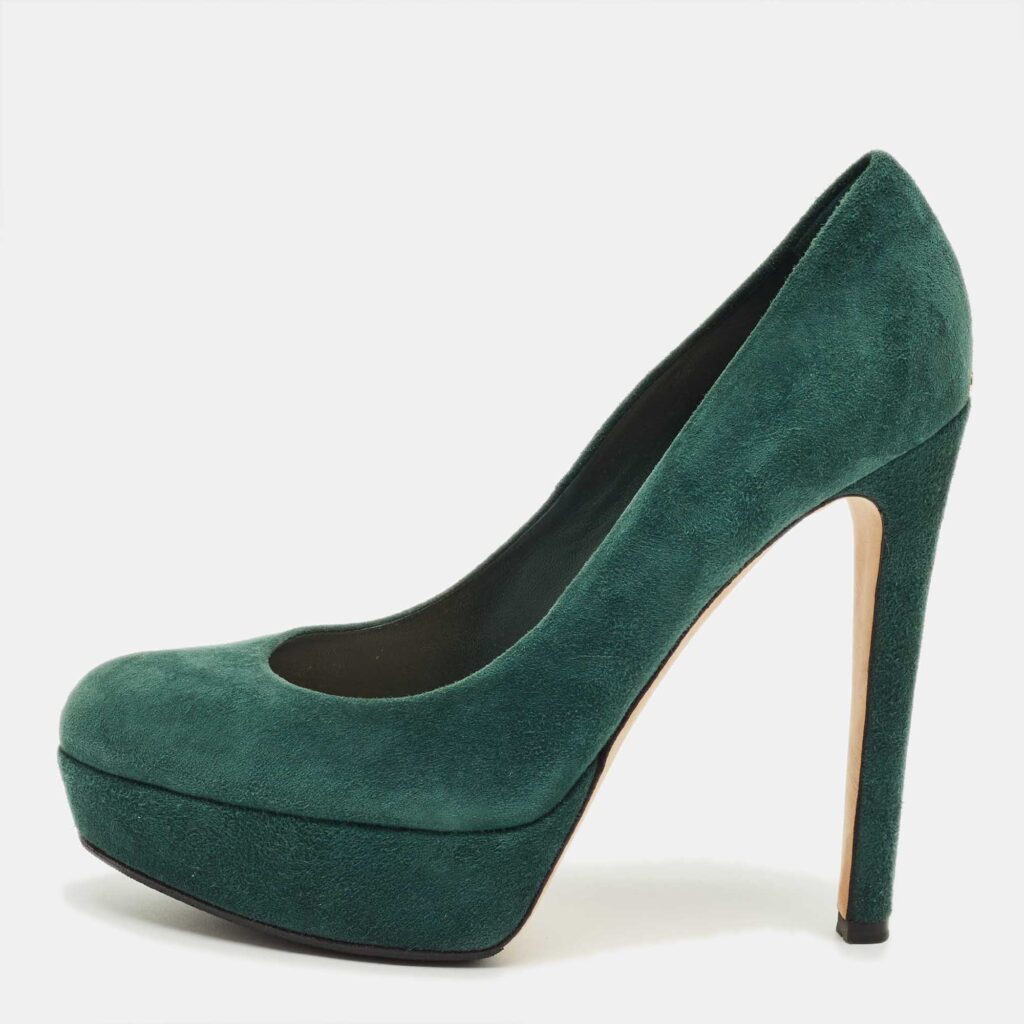 Dior Green Suede Platform Pumps Size 38 Dior Green Suede Platform Pumps Size 38