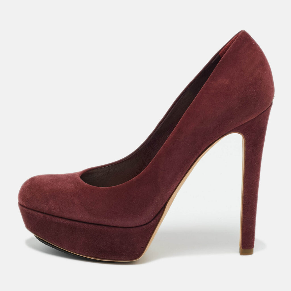 Dior Burgundy Suede Platform Pumps Size 37.5 Dior Burgundy Suede Platform Pumps Size 37.5
