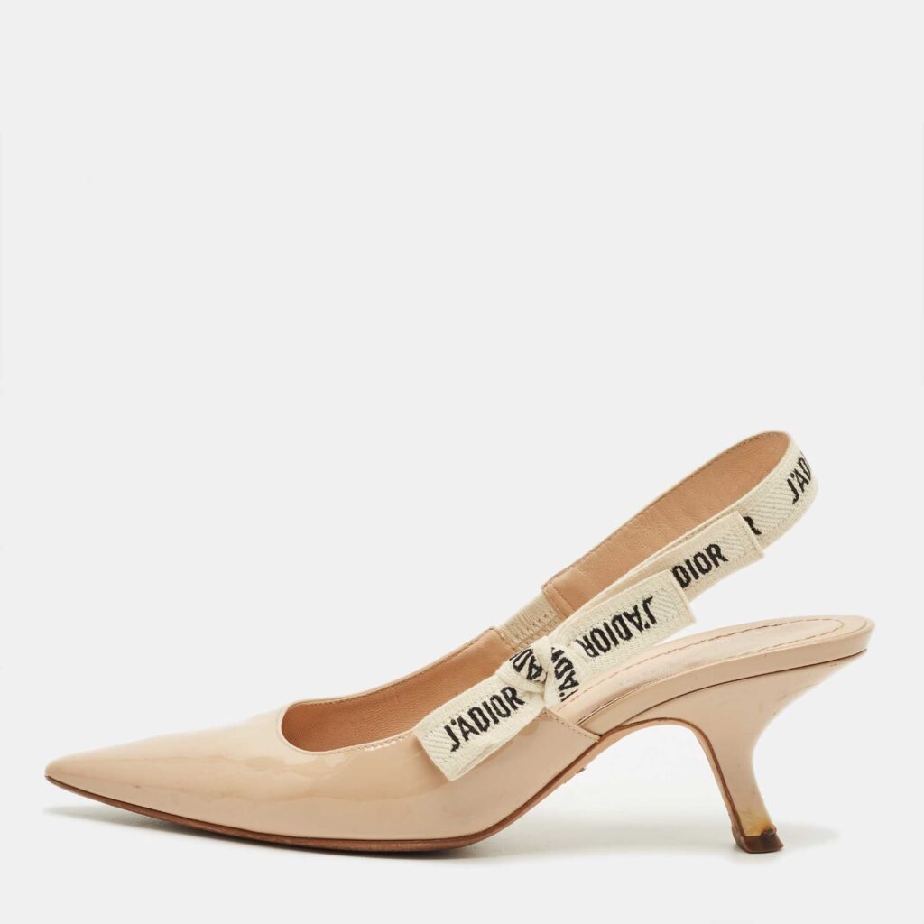 Dior Beige Fabric and Patent Leather J'Adior Pumps Size 38 Dior Beige Fabric and Patent Leather J'Adior Pumps Size 38