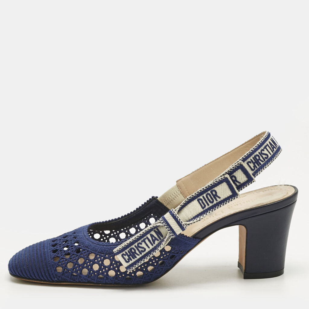 Dior Blue Mesh D-Moi Slingback Pumps Size 37.5 Dior Blue Mesh D-Moi Slingback Pumps Size 37.5