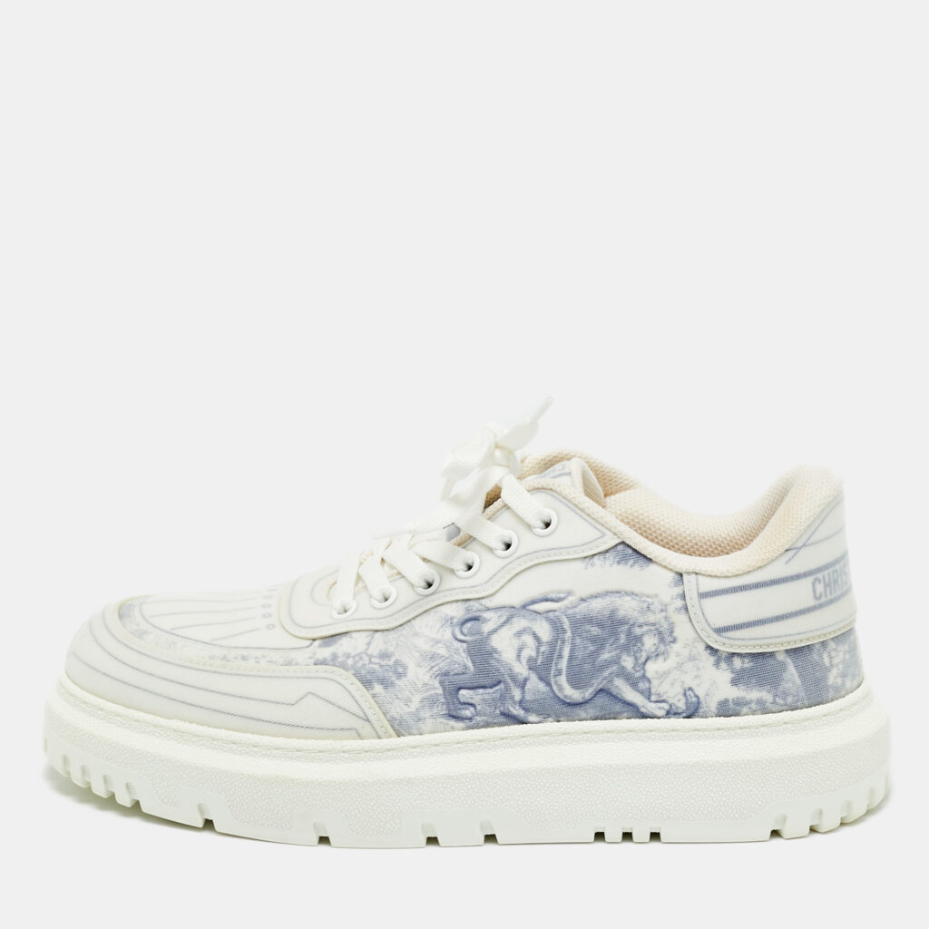 Dior Blue/White Canvas Dior Addict Lace Up Sneakers Size 40.5 Dior Blue/White Canvas Dior Addict Lace Up Sneakers Size 40.5