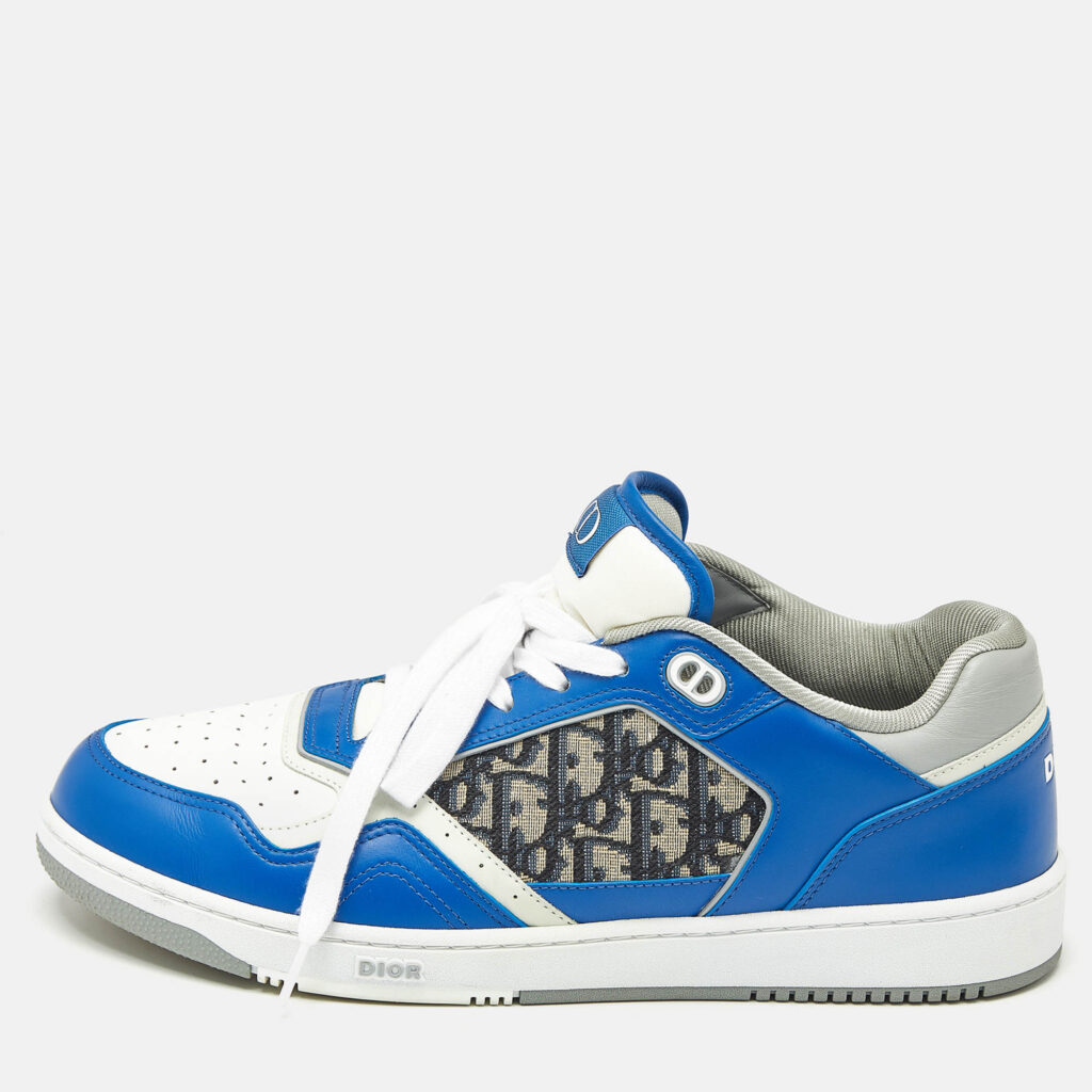 Dior Blue Canvas and Leather b27 Lace Up Sneakers Size 46 Dior Blue Canvas and Leather b27 Lace Up Sneakers Size 46