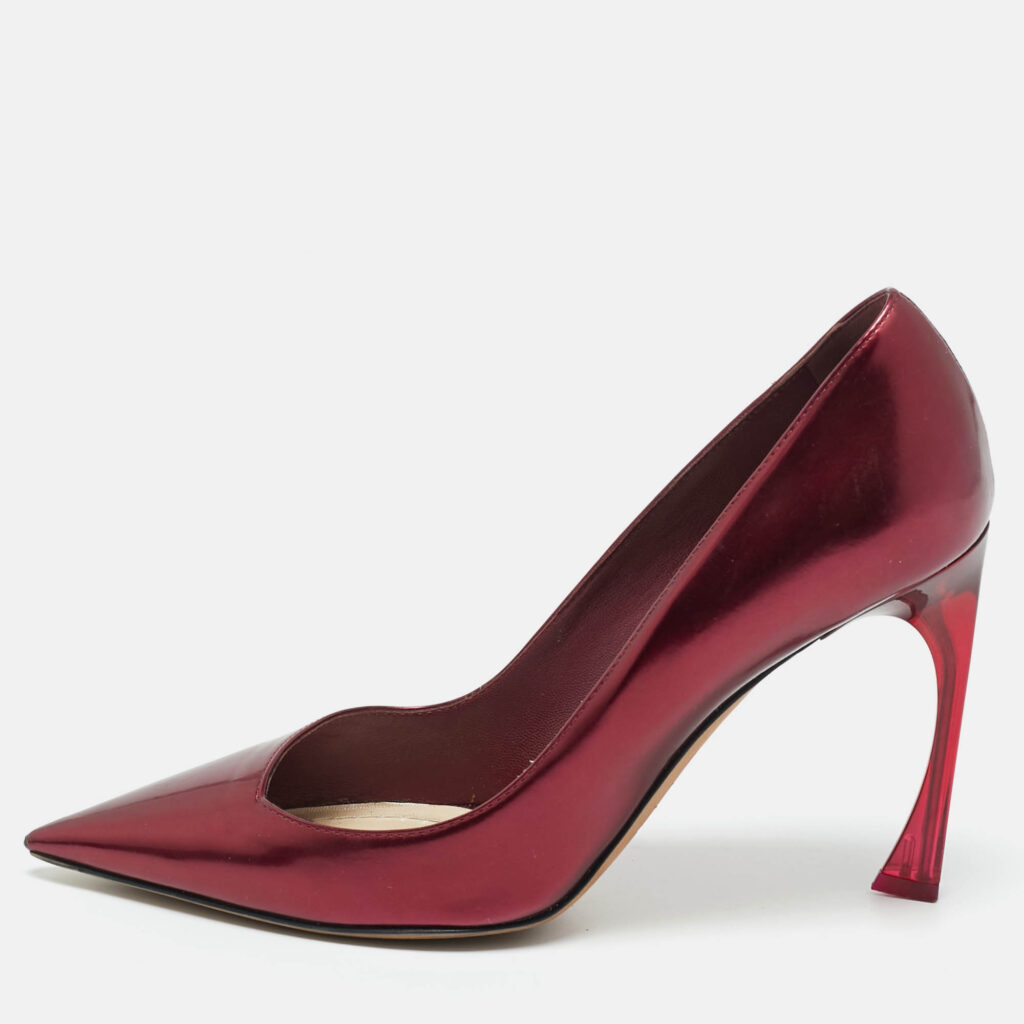 Dior Burgundy Patent Leather Dioressence Pointed Toe Pumps Size 37.5 Dior Burgundy Patent Leather Dioressence Pointed Toe Pumps Size 37.5