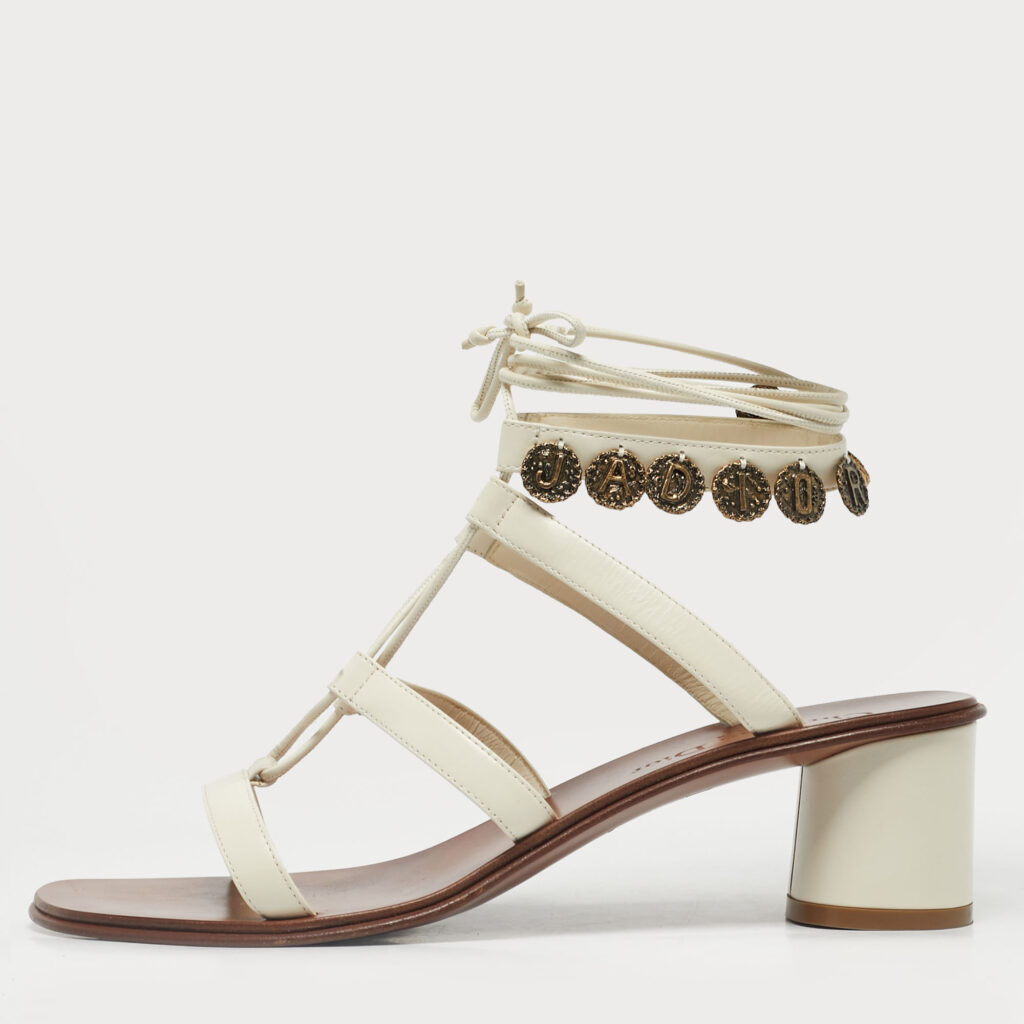 Dior Cream Leather Gladiator Sandals Size 38