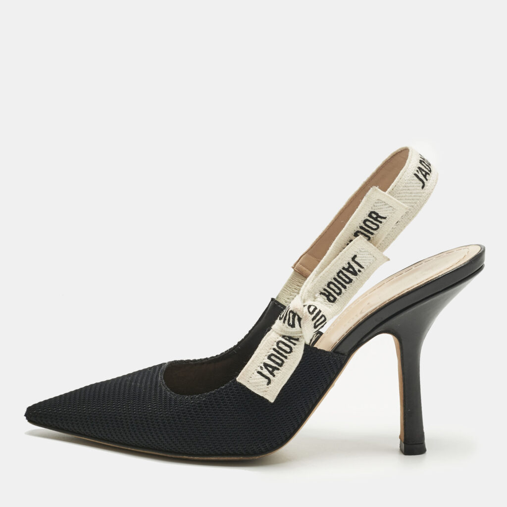 Dior Black Canvas J'Adior Slingback Pumps Size 37 Dior Black Canvas J'Adior Slingback Pumps Size 37