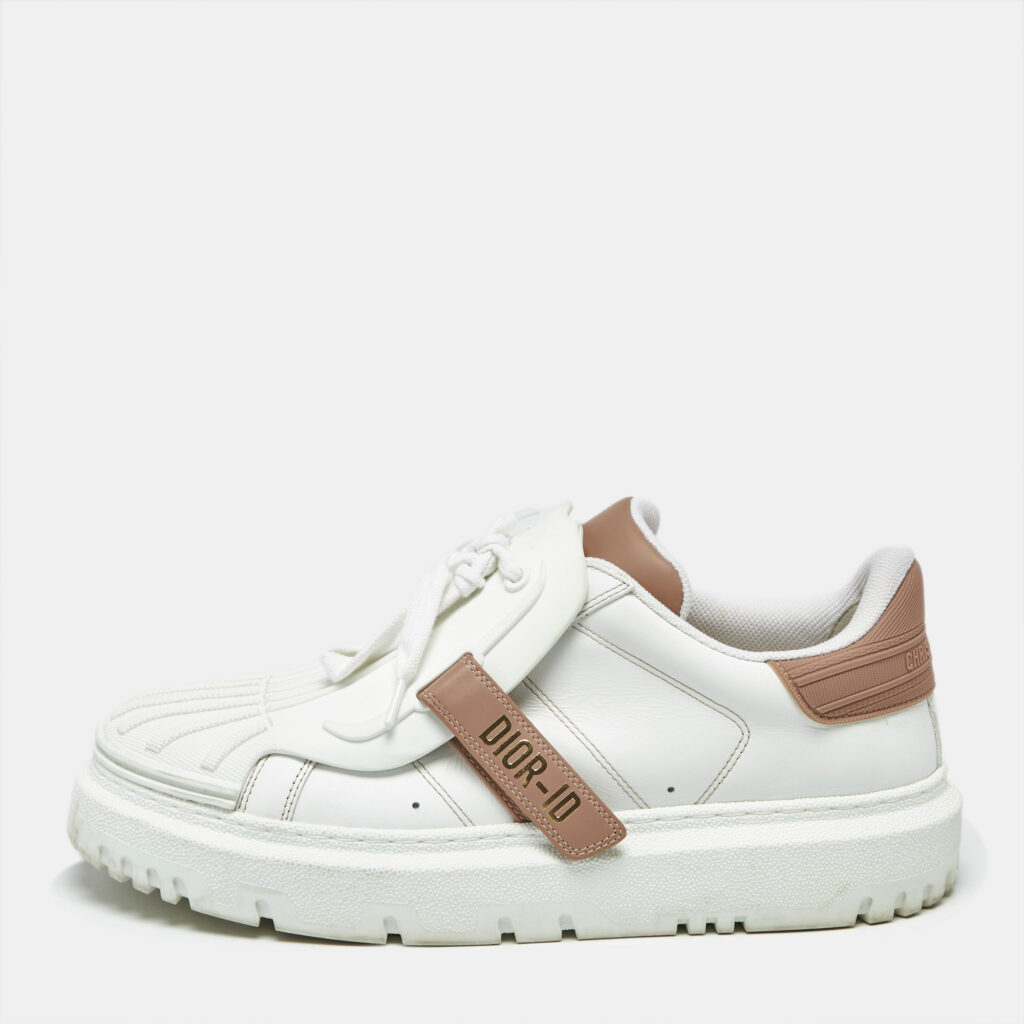 Dior White Leather and Rubber Dior ID Low Top Sneakers Size 40 Dior White Leather and Rubber Dior ID Low Top Sneakers Size 40