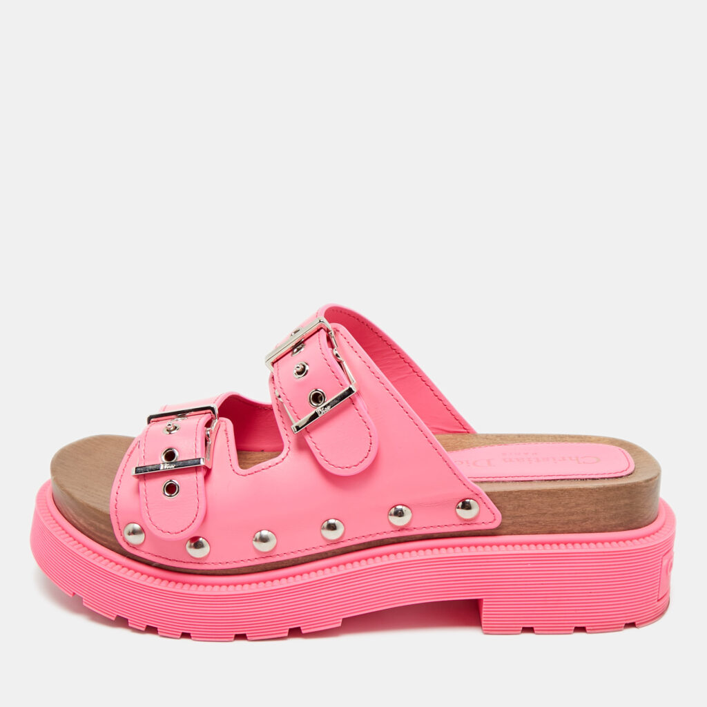 Dior Pink Leather Diorquake Platform Sandals Size 39 Dior Pink Leather Diorquake Platform Sandals Size 39