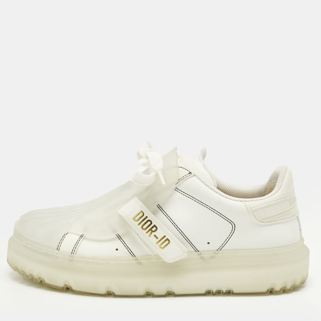 Dior White/Transparent Leather And Rubber Dior-ID Sneakers Size 38 Dior White/Transparent Leather And Rubber Dior-ID Sneakers Size 38