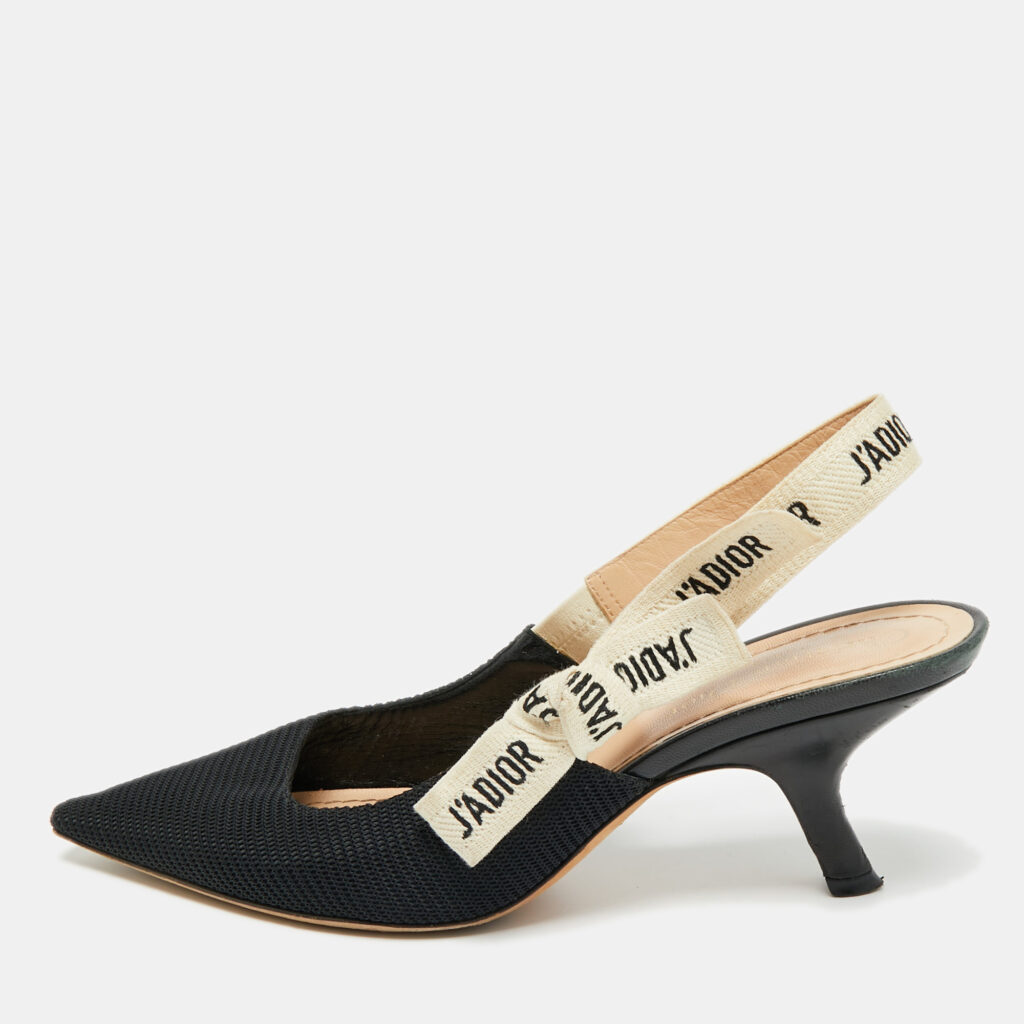 Dior J'adior Size 37 Black Canvas and Fabric Pumps Dior J'adior Size 37 Black Canvas and Fabric Pumps