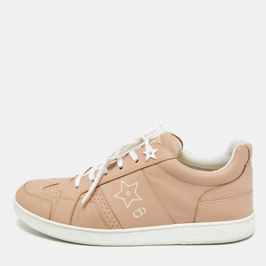 Dior Beige Leather D-star Lace Up Sneakers Size 38 Dior Beige Leather D-star Lace Up Sneakers Size 38
