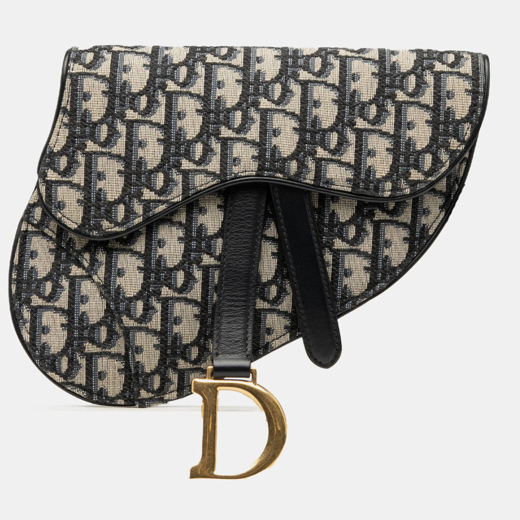 Dior Blue Oblique Canvas Saddle Belt Bag Dior Blue Oblique Canvas Saddle Belt Bag