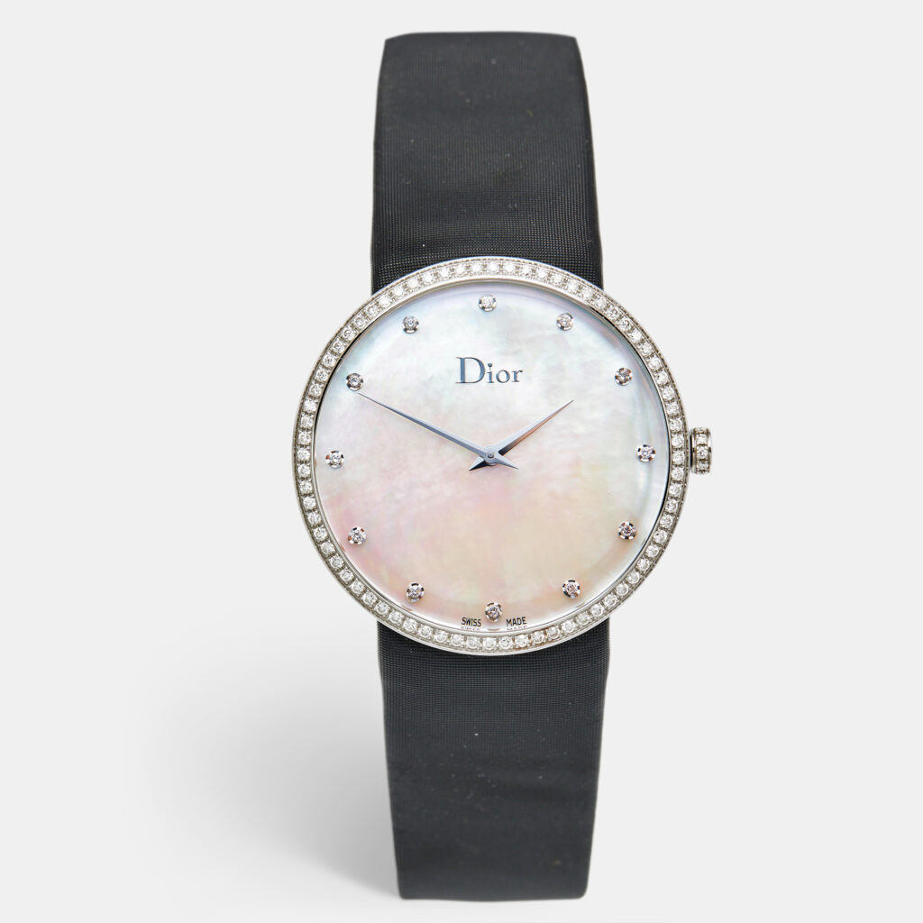luxury-women-dior-used-watches-p1169294-007-1.jpg Dior Mother Of Pearl Diamond Stainless Steel La D De Dior CD043114A001 Women's Wristwatch 38 mm
