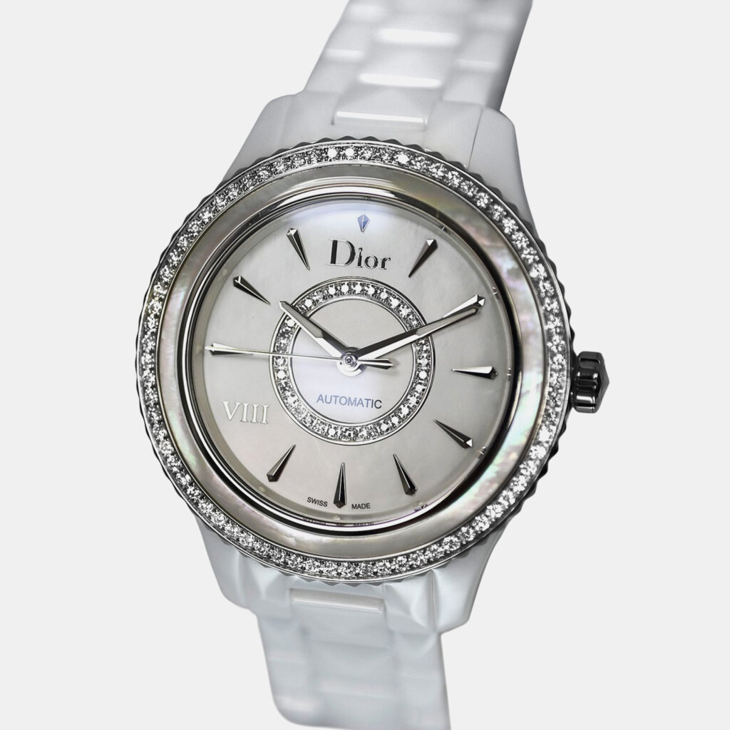 Christian Dior VIII Montaigne CD1245E9C001 Quartz White Diamond Mother of Pearl Ceramic Women's Wristwatch 39 mm Christian Dior VIII Montaigne CD1245E9C001 Quartz White Diamond Mother of Pearl Ceramic Women's Wristwatch 39 mm