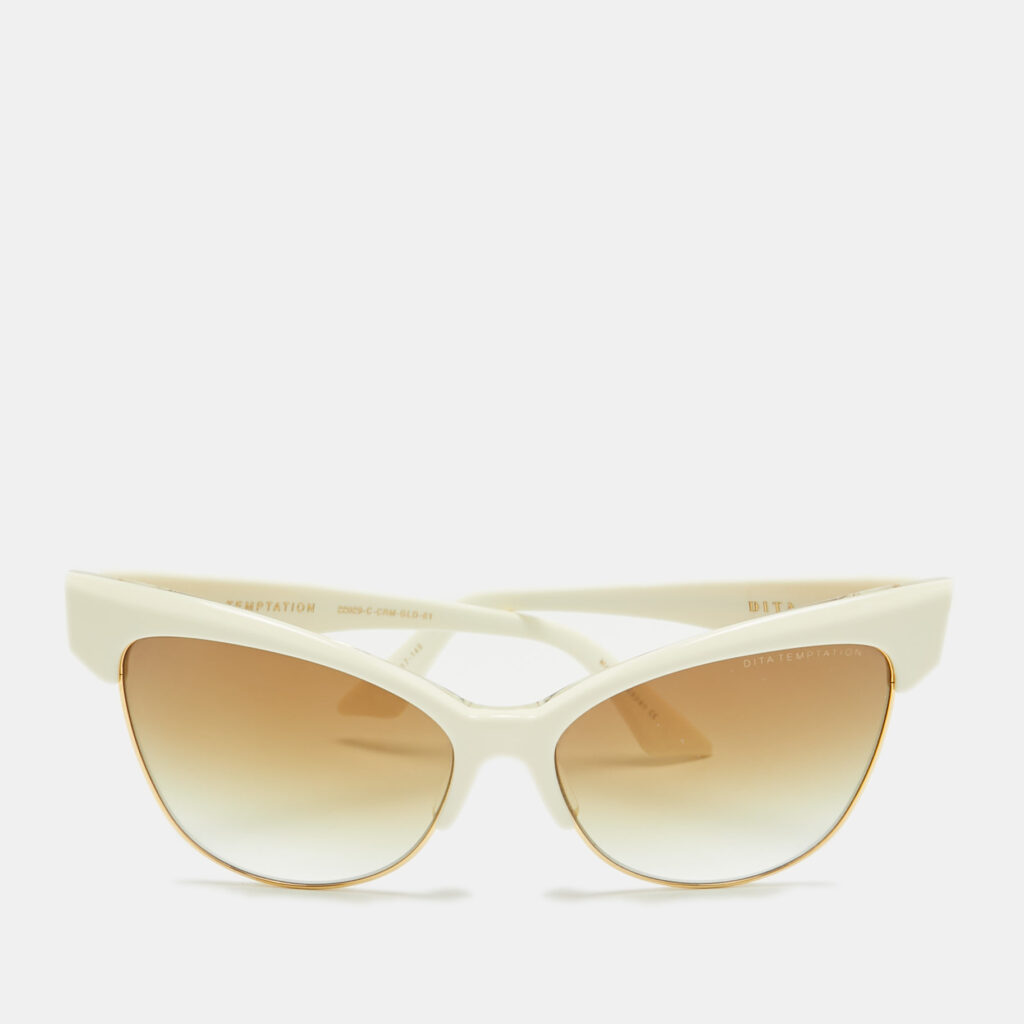 Dita Off White/Brown Gradient Temptation Cat Eye Sunglasses Dita Off White/Brown Gradient Temptation Cat Eye Sunglasses