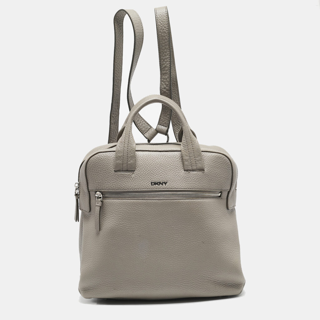 DKNY Grey Leather Convertible Backpack DKNY Grey Leather Convertible Backpack