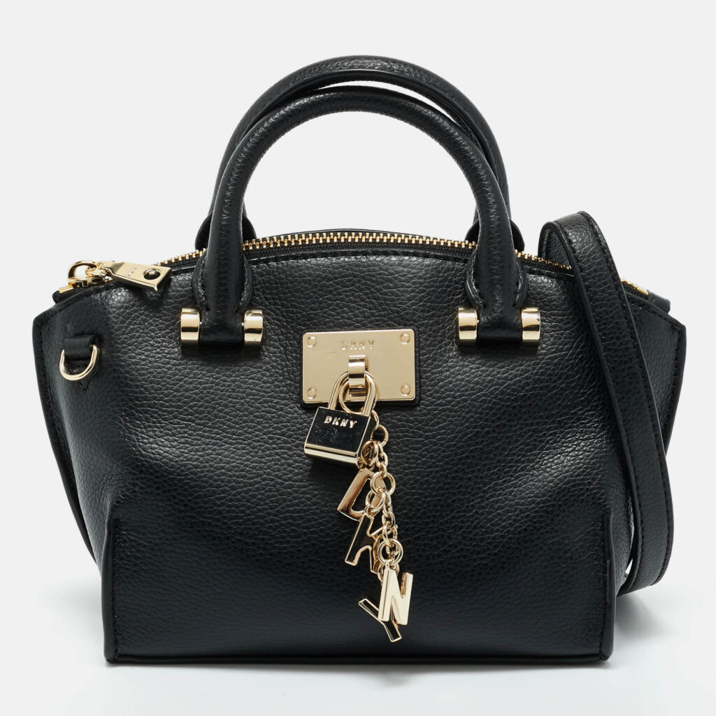 DKNY Black Leather Mini Elissa Satchel DKNY Black Leather Mini Elissa Satchel