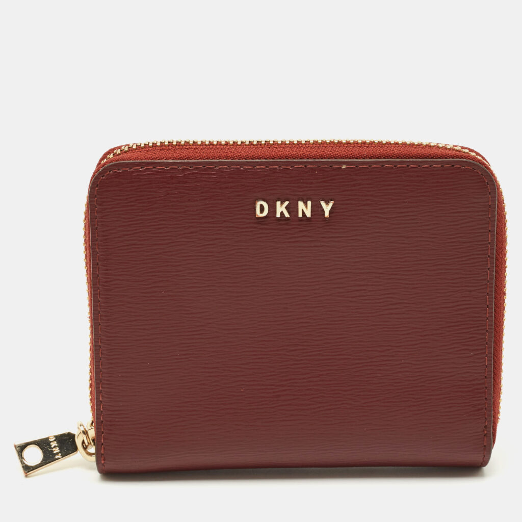 DKNY Burgundy Leather Bryant Zip Around Compact Wallet DKNY Burgundy Leather Bryant Zip Around Compact Wallet