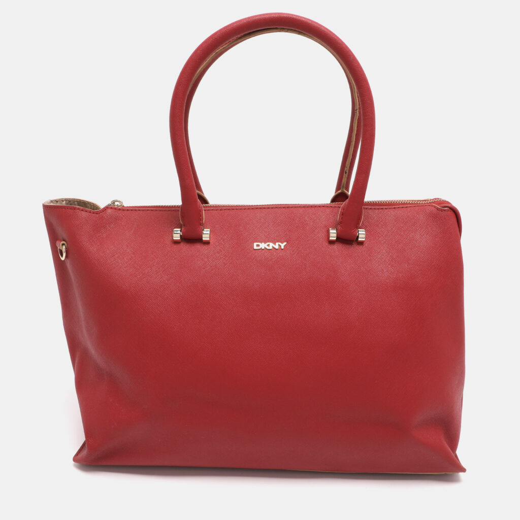DKNY Red Leather Bryant Park Top Zip Tote DKNY Red Leather Bryant Park Top Zip Tote