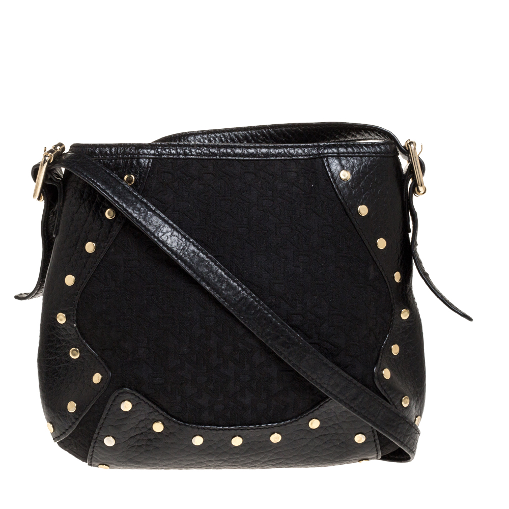 Dkny Black Canvas and Leather Crossbody Bag