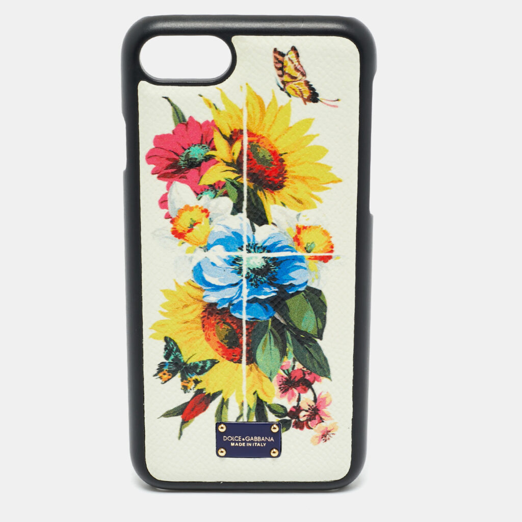 Dolce & Gabbana Multicolor Floral Print Leather iPhone 7 Cover Dolce & Gabbana Multicolor Floral Print Leather iPhone 7 Cover