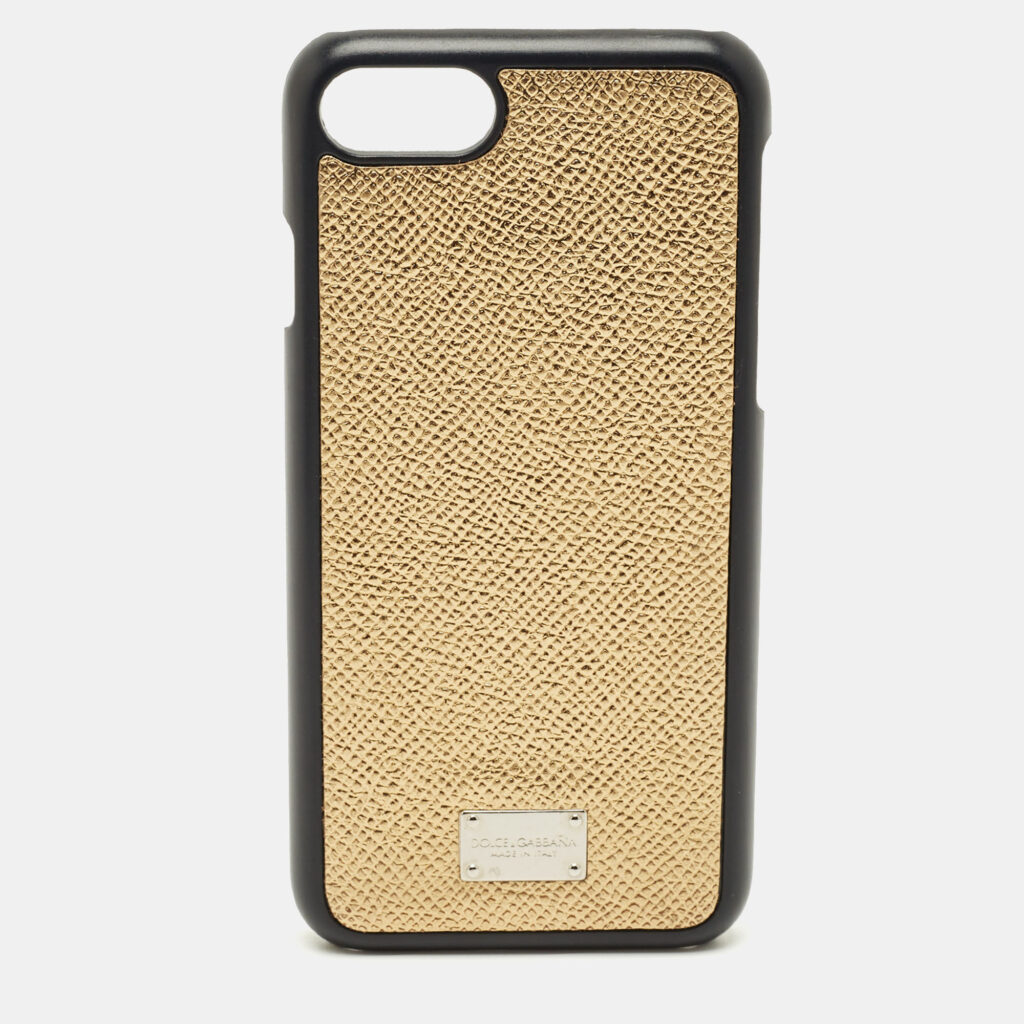 Dolce & Gabbana Gold Leather iPhone 7 Case