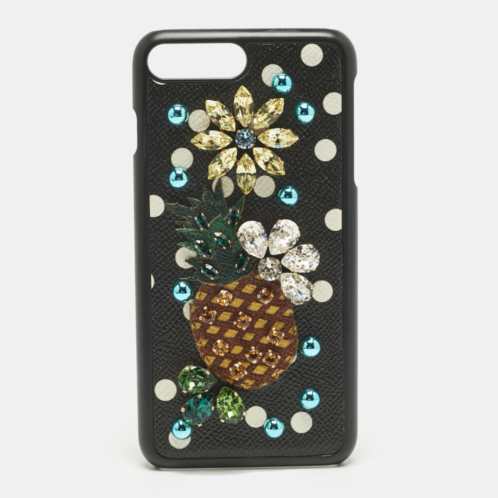 luxury-women-dolcegabbana-new-accessories-p1220788-001-1.jpg Dolce & Gabbana Multicolor Fruit Print Leather Crystal Embellished iPhone 7 Plus Case
