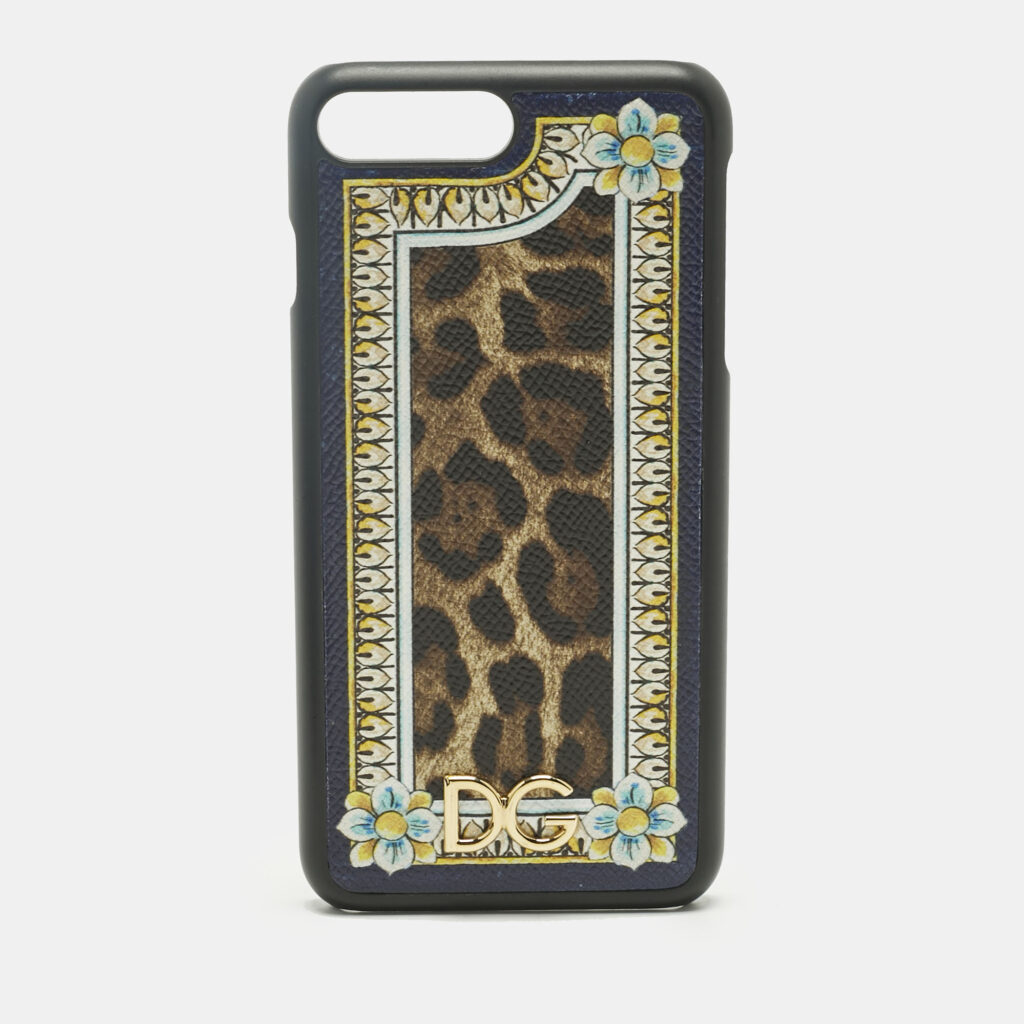 Dolce & Gabbana Multicolor Leopard and Floral Print Coated Canvas iPhone 7 Case Dolce & Gabbana Multicolor Leopard and Floral Print Coated Canvas iPhone 7 Case