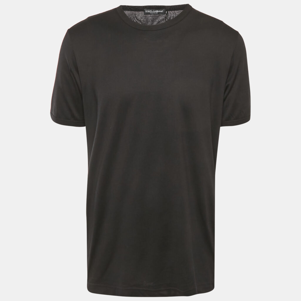 Dolce & Gabbana Black Cotton Knit Crew Neck T-Shirt XXL Dolce & Gabbana Black Cotton Knit Crew Neck T-Shirt XXL