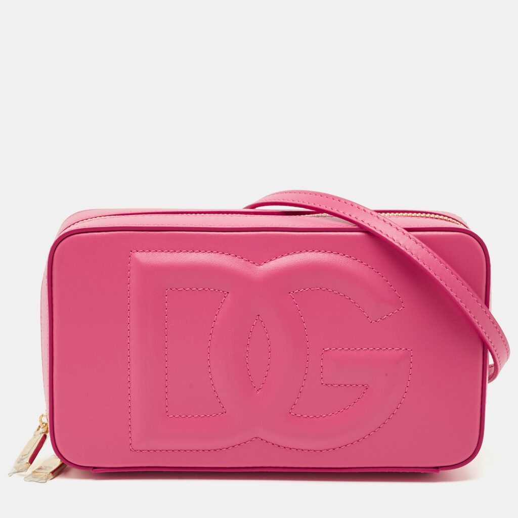 Dolce & Gabbana Pink Leather DG Logo Camera Crossbody Bag Dolce & Gabbana Pink Leather DG Logo Camera Crossbody Bag