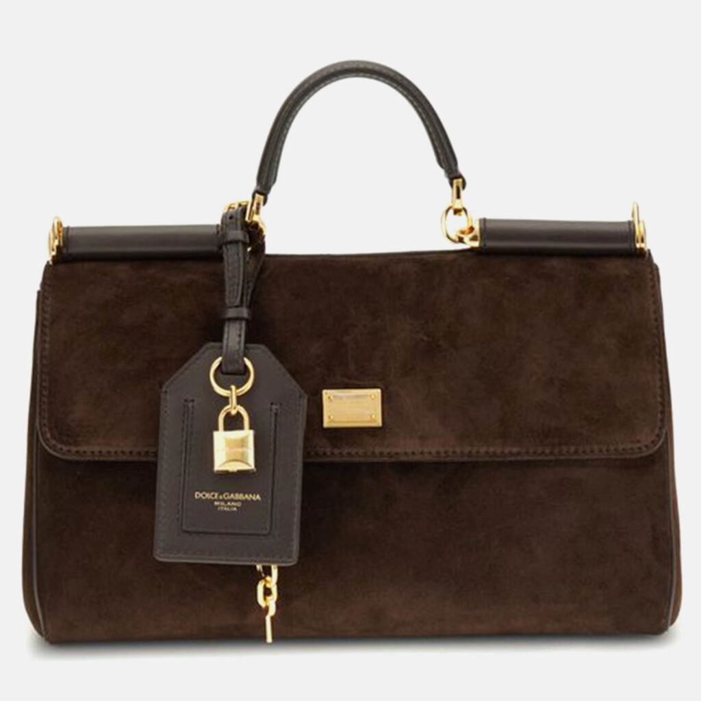 Dolce & Gabbana My Sicily Brown Leather Handbag