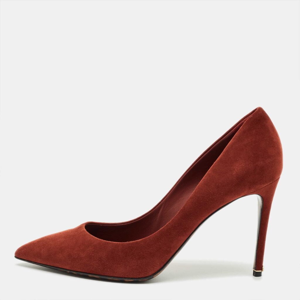 Dolce & Gabbana Brick Red Suede Pointed Toe Pumps Size 40