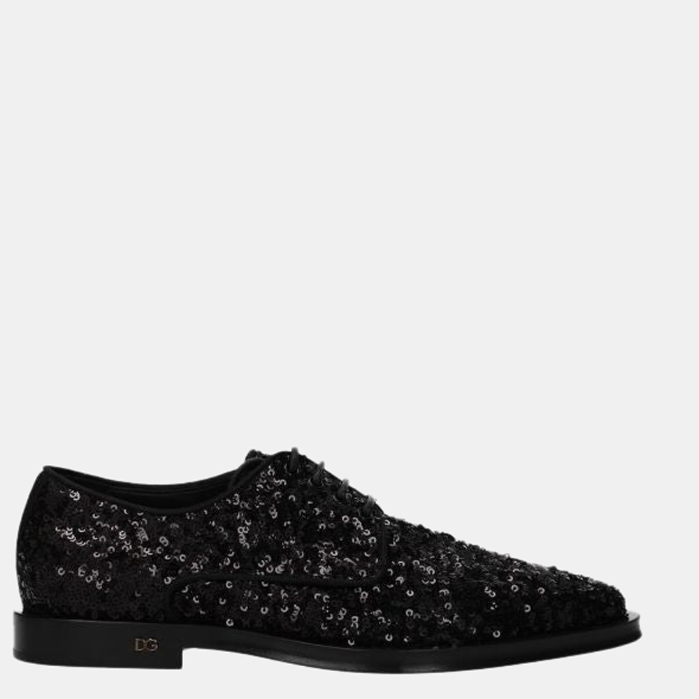 luxury-women-dolcegabbana-new-shoes-p632915-004.jpg Dolce & Gabbana Black Sequin Derby Shoes Size 37