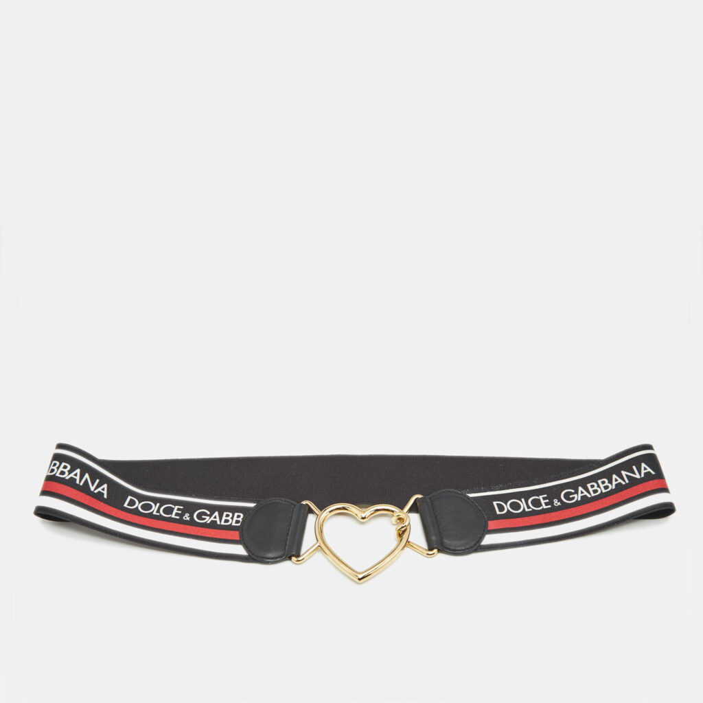 luxury-women-dolcegabbana-used-accessories-p1166482-001-1.jpg Dolce & Gabbana Multicolor Elastic Band and Leather Heart Buckle Belt 85CM