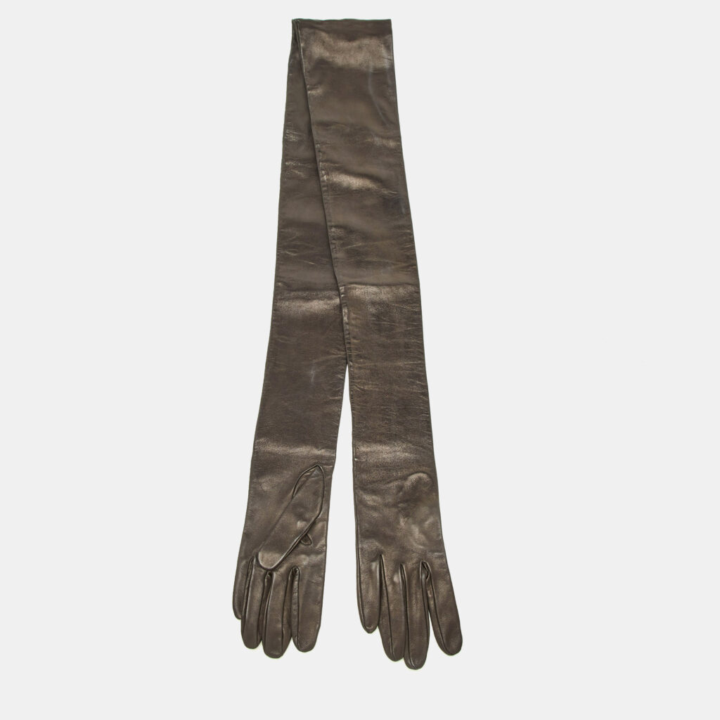 Dolce & Gabbana Black Leather Glove Hem Bandeau Scarf Dolce & Gabbana Black Leather Glove Hem Bandeau Scarf