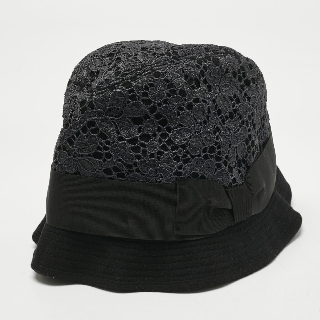 Dolce & Gabbana Black Lace and Cotton Bucket Hat M Dolce & Gabbana Black Lace and Cotton Bucket Hat M