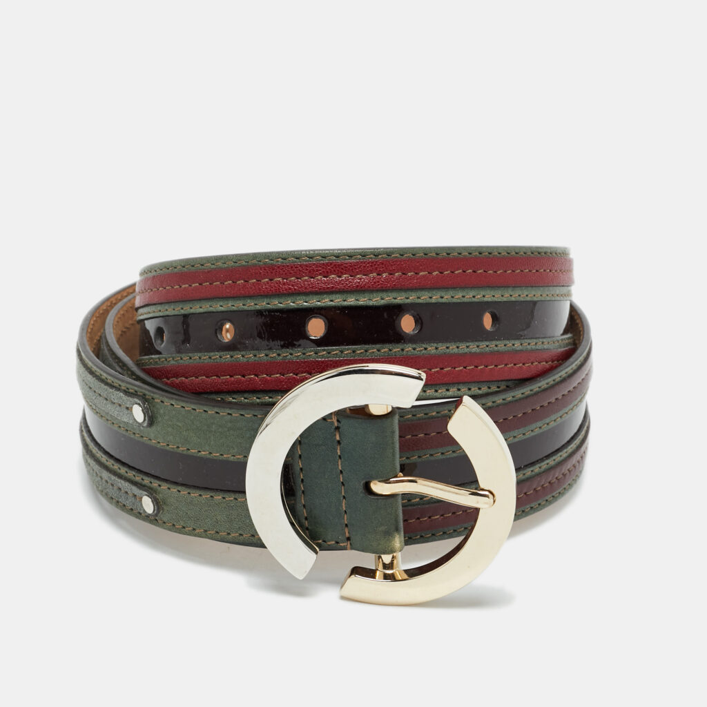 Dolce & Gabbana Multicolor Patent and Leather Buckle Belt 90 CM Dolce & Gabbana Multicolor Patent and Leather Buckle Belt 90 CM