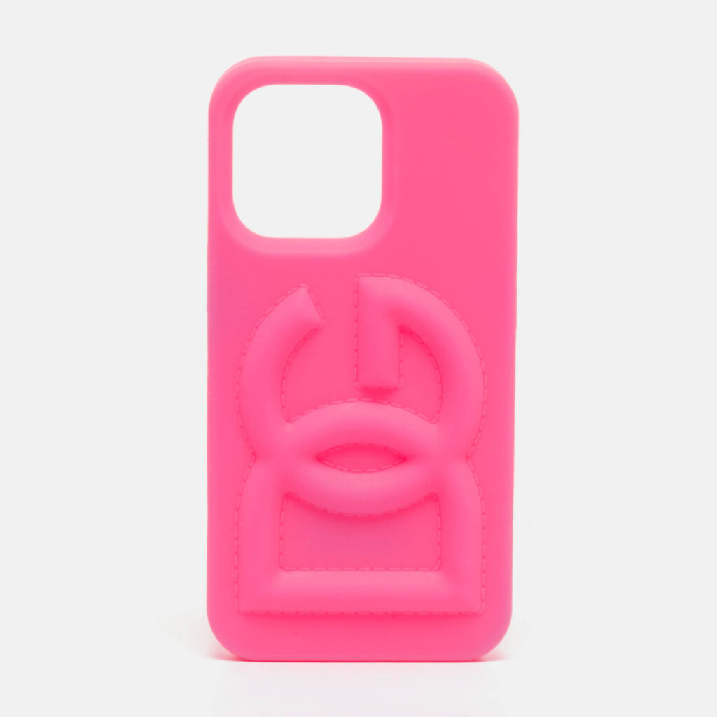 Dolce & Gabbana Pink Rubber DG Logo iPhone 13 Pro Case Dolce & Gabbana Pink Rubber DG Logo iPhone 13 Pro Case