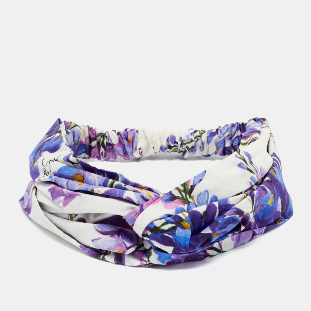 Dolce & Gabbana Purple Floral Print Cotton Headband Dolce & Gabbana Purple Floral Print Cotton Headband