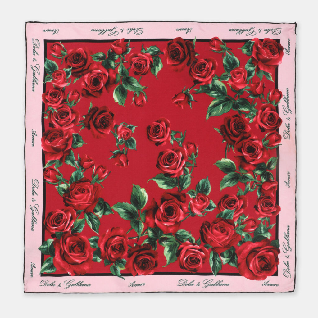 Dolce & Gabbana Red/Pink Printed Silk Handkerchief Dolce & Gabbana Red/Pink Printed Silk Handkerchief