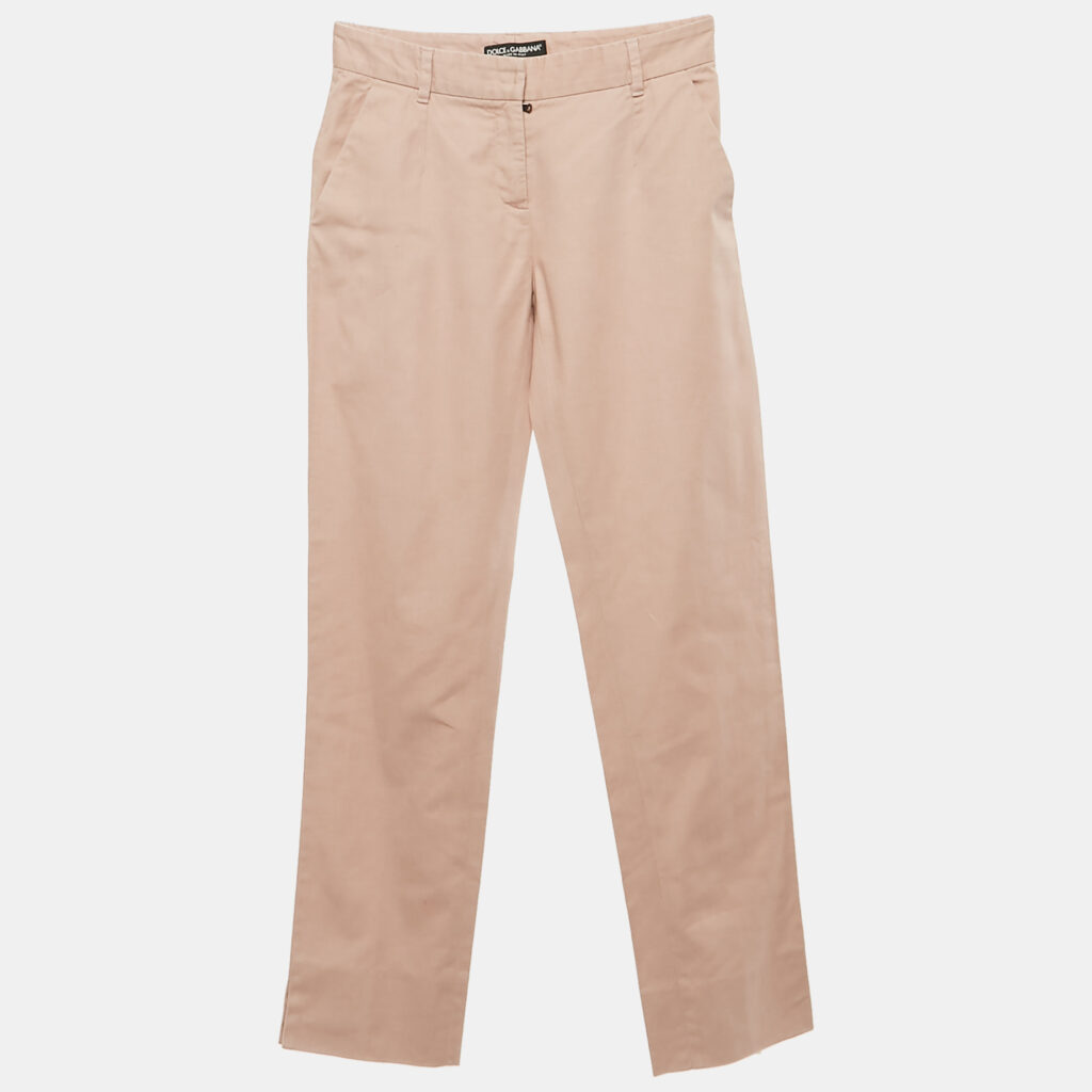 Dolce & Gabbana Pink Gabardine Skinny Trousers XS