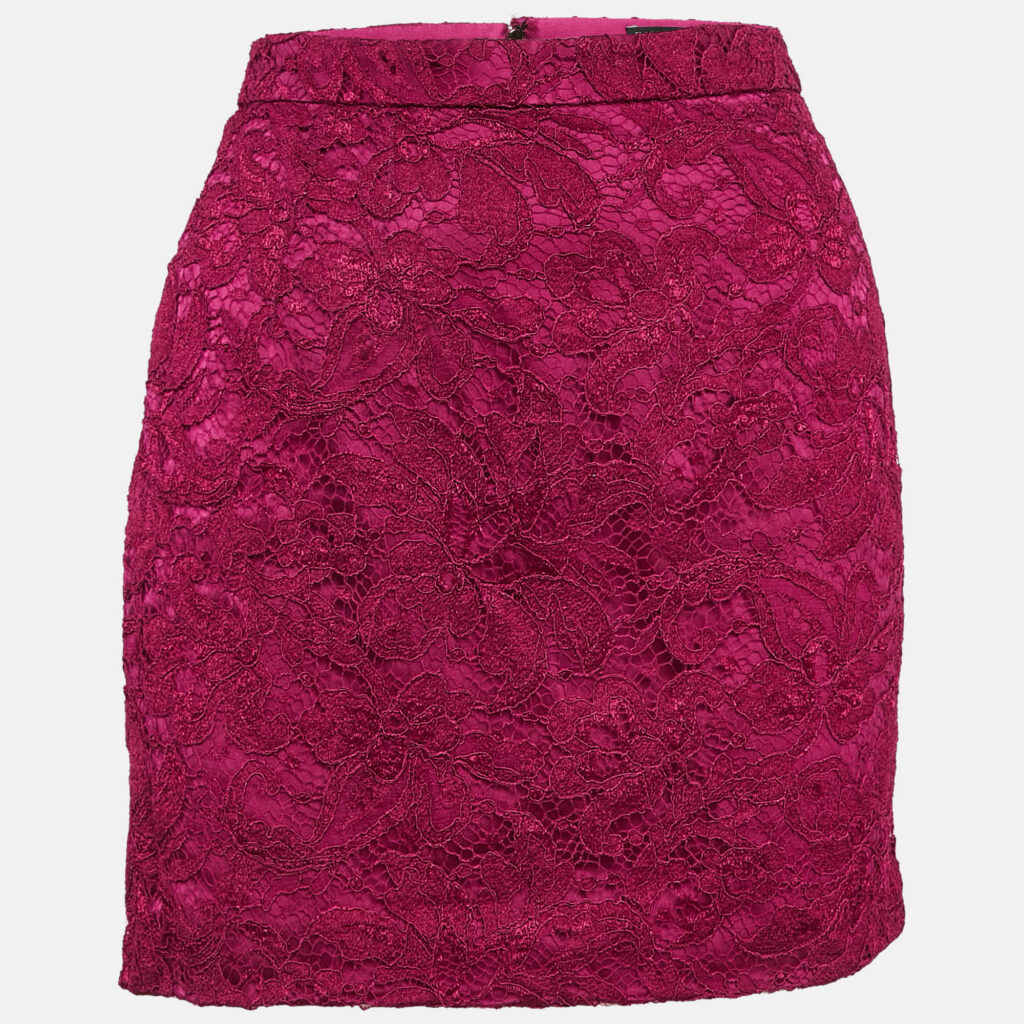 Dolce & Gabbana Pink Lace Mini Skirt M Dolce & Gabbana Pink Lace Mini Skirt M