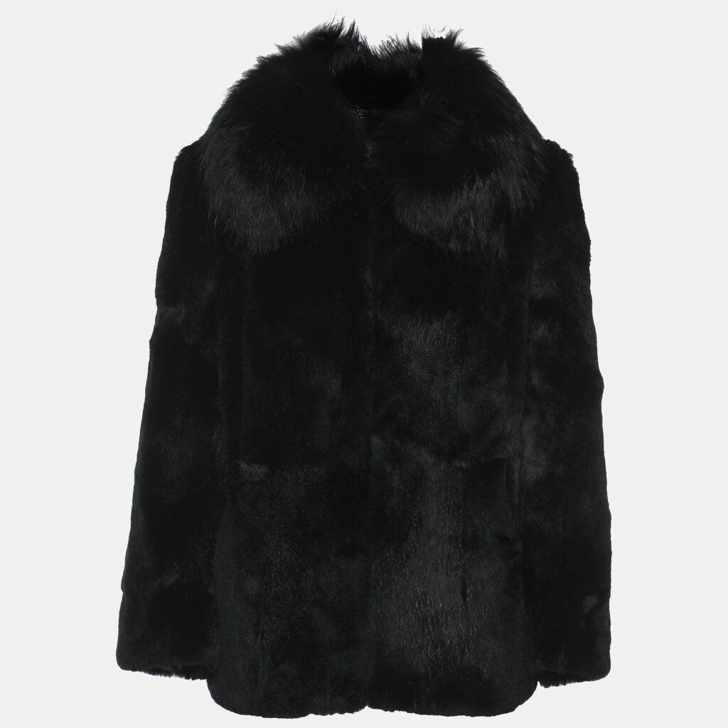 Dolce & Gabbana Black Rabbit Fur Jacket M